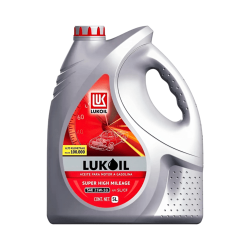 Aceite Motor Mineral Alto Kilometraje Lukoil 25w50 5 Litros