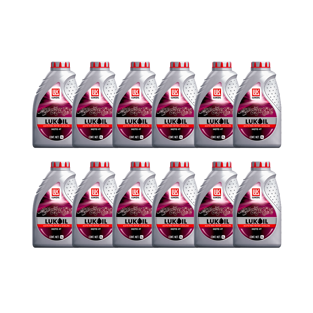 Aceite Para Moto 4 Tiempo Sae 10w30 Api Sl Lukoil 12 Litros
