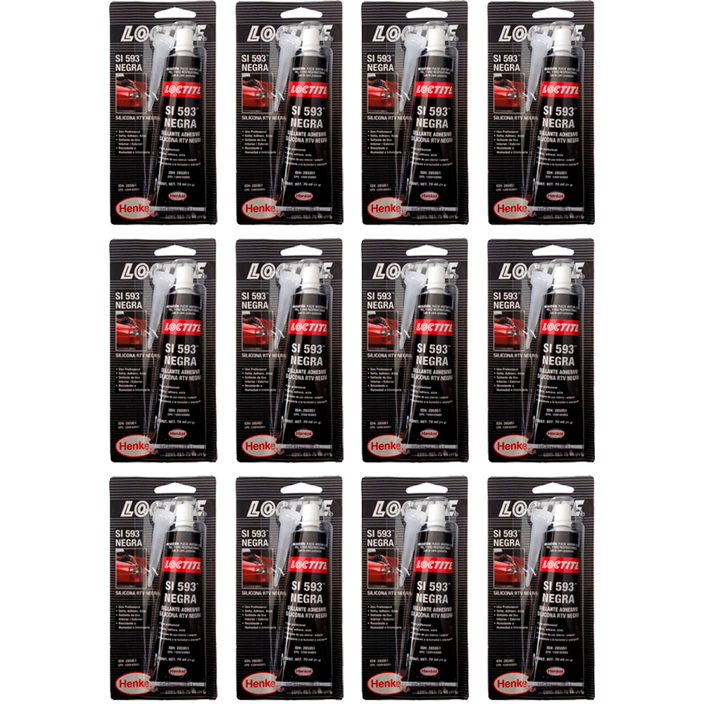 Formador De Juntas Loctite Silicón Rtv Negro De 70 Ml 12pz