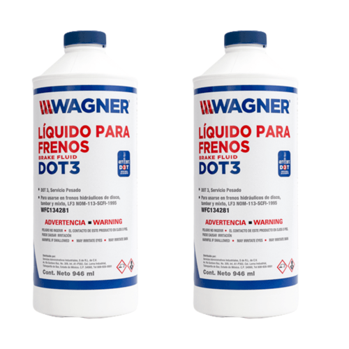 Líquido De Frenos Wagner Dot3 Servicio Pesado 946 Ml 2 Pz