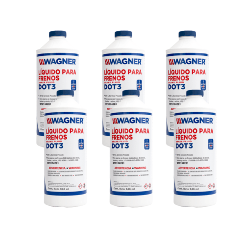 Líquido De Frenos Wagner Dot3 Servicio Pesado 946 Ml 6 Pz