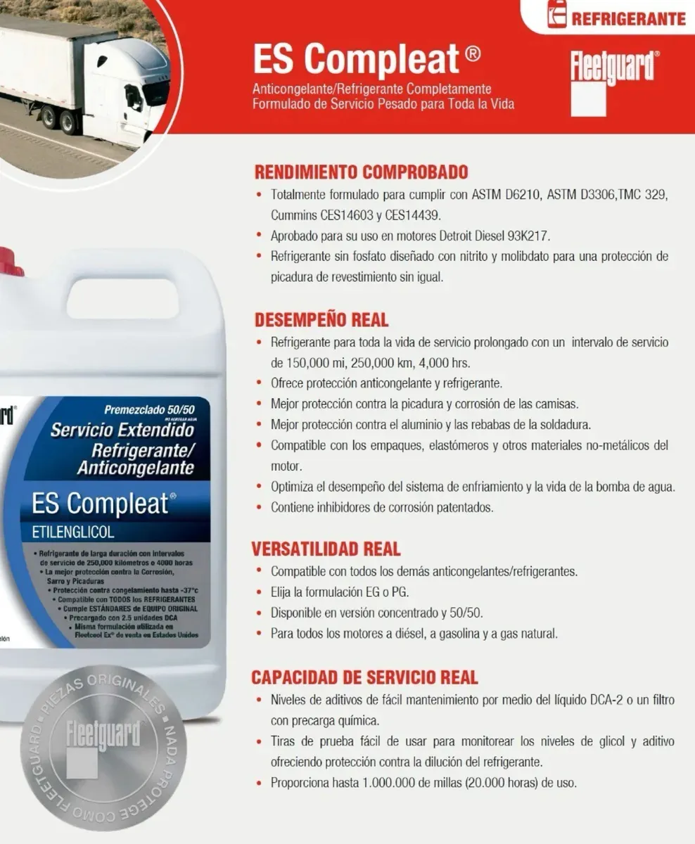 Anticongelante/refrigerante Fleetguard Azul 50/50 - Imagen 3